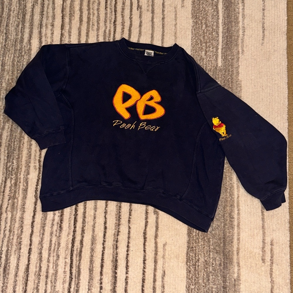 Vintage Disney Navy Pooh Bear Crewneck Womens - Picture 1 of 5